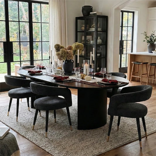 Anna Modern Upholstered Dining Chairs with Arm (Set of 2)