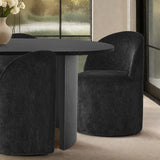 Dwen & Doris 79" Black Oval Dining Table Set for 6 (7-Piece)