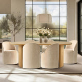 Dwen & Doris 79" Natural Oval Dining Table Set for 6 (7-Piece)