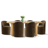 Dwen & Doris 79" Natural Oval Dining Table Set for 6 (7-Piece)
