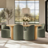 Dwen & Doris 79" Natural Oval Dining Table Set for 6 (7-Piece)