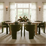 Khloe Modern Chenille Dining Chair with Arms (Set of 6)