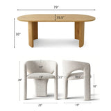 Dwen & Khloe 79" Oval Dining Table Set for 6 (7-Piece)