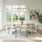 Dwen & Rola 79" Boucle Oval Dining Table Set for 6 (7-Piece)