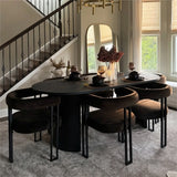 Dwen & Mia 79" Oval Dining Table Set for 6 (7-Piece)