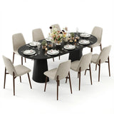Dwen & Oslo 47"-65"-83" Oval Extendable Dining Table Set for 8 (9-Piece, 3-in-1 Design)
