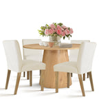Dwen & North 46" Modern Round Dining Table Set for 4 (5-Piece)