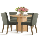 Dwen & North 46" Modern Round Dining Table Set for 4 (5-Piece)