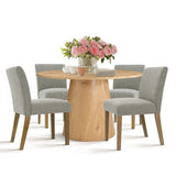 Dwen & North 46" Modern Round Dining Table Set for 4 (5-Piece)