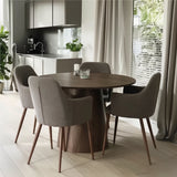 Dwen 46" Modern Round Pedestal Dining Table