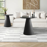 Dwen 24" Modern Black Round Side Table