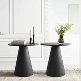 Dwen 24" Modern Black Round Side Table