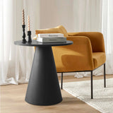 Dwen 24" Modern Black Round Side Table