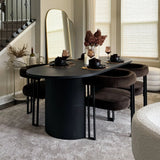 Dwen & Mia 79" Oval Dining Table Set for 4 (5-Piece)