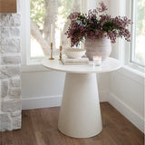 Dwen 35" Modern White Round Pedestal Console Table