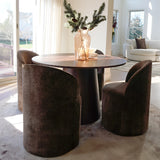 Doris Rolling Upholstered Dining Chair With Castors (Set of 2)