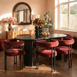 Mia Velvet Dining Chair with Arms (Set of 6)