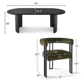 Dwen & Mia 79" Oval Dining Table Set for 4 (5-Piece)