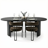 Dwen & Mia 79" Oval Dining Table Set for 4 (5-Piece)