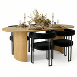 Dwen & Mia 79" Oval Dining Table Set for 4 (5-Piece)