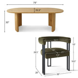 Dwen & Mia 79" Oval Dining Table Set for 4 (5-Piece)