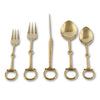 Bit Five piece Flatware Set - Stainless Steel Shiny Gold