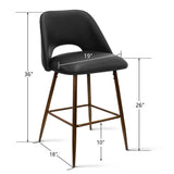 Edwin 26" Modern Faux Leather Counter Stool (Set of 2)