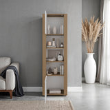 Tanalea Tall Freestanding Bookshelves and Bookcase with 3 Open Display Shelve and, 2 Doors for Hidden Storage, Living Room, Home Office or Bedroom Storage