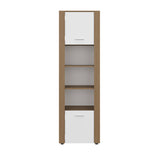 Tanalea Tall Freestanding Bookshelves and Bookcase with 3 Open Display Shelve and, 2 Doors for Hidden Storage, Living Room, Home Office or Bedroom Storage