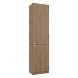 Home Tall Freestanding Bookcase with Double Doors and 5 Interior Storage Shelves, Vertical Storage Cabinet for Living Room, Office or Bedroom