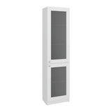 Home Double Glass Door Bookcase Cabinet with 5 Interior Shelves for Linen or Décor Storage for Living Rooms, Bedrooms or Laundry Rooms