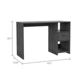 Omma Computer Desk, One Drawer, Two Shelves