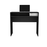 TUHOME Stella Writing Desk with Spacious Work Surface, Integrated Upper Shelf for Organization, Modern Minimalist Design for Home Office or Study, Compact Structure Ideal for Enhancing Productivity in Any Contemporary Space