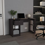Home Office Desk with 2 Drawers and Open Shelf, 120 Wide, Space-Saving Design