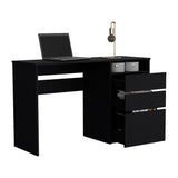 TUHOME Dublin Computer Desk with Three Storage Drawers and One Open Shelf Offering Practical Workspace Organization, Modern Home Office Functionality and Durable Engineered Wood Construction for Productive Everyday Use
