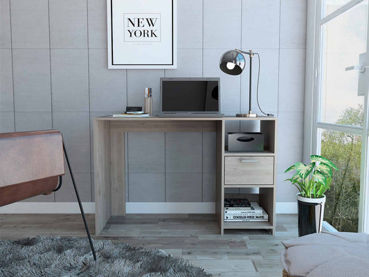 Omma Computer Desk, One Drawer, Two Shelves