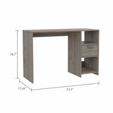 Omma Computer Desk, One Drawer, Two Shelves