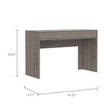 Tuhome Acre Computer Desk with Two Drawers, Modern Design, Light Gray Finish, Ideal for Home Office, Study, or Work-from-Home Setup