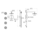 ZLINE Emerald Bay Thermostatic Shower System with Body Jets EMBY-SHS-T3-PG
