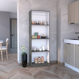 TUHOME Home Bookcase with Four Spacious Open Shelves Offering Modern Display Space for Books, Collectibles and Decorative Items with Contemporary Design and Durable Engineered Wood Construction for Stylish Home Organization