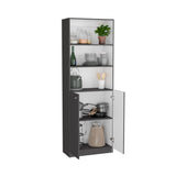 TUHOME Home 2-Door Bookcase with Dual Enclosed Shelves and Three Open Display Tiers Offering Modern Vertical Storage, Concealed Organization and Durable Engineered Wood Construction for Living Rooms, Offices and Bedrooms