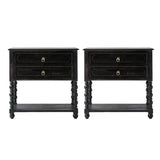Multi-Functional Wooden Nightstand with USB & Open Shelf(Optional Types)