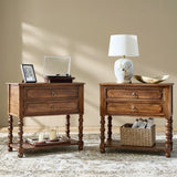 Multi-Functional Wooden Nightstand with USB & Open Shelf(Optional Types)