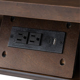 Derk Fluted Fronts Transitional Nightstand and End Table with Drawers and USB/Type-C Outlets