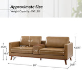 Eduarda Genuine Leather Reclining Sofa with USB & Storage