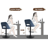 Edwin Upholstered Swivel Adjustable Bar Stool (Set of 2)