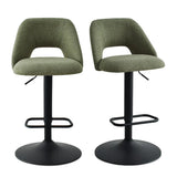 Edwin Upholstered Swivel Adjustable Bar Stool (Set of 2)