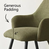 Edwin Upholstered Dining Chair with Arms (Set of 2)