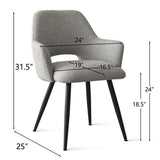 Edwin Upholstered Dining Chair with Arms (Set of 2)