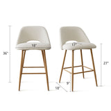 Edwin Boucle Upholstered Counter Stool (Set of 4)